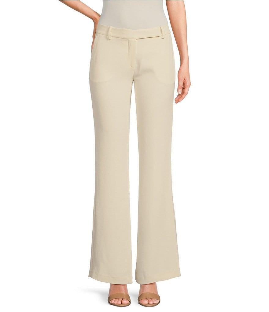 RONNY KOBO Stretch Crepe Pocketed Straight Full Leg Trouser Pants Product Image