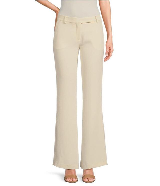 RONNY KOBO Stretch Crepe Pocketed Straight Full Leg Trouser Pants Product Image