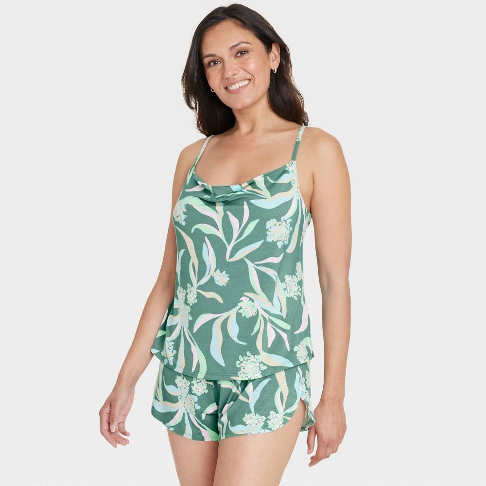 Womens Cloud Knit Cami Top and Shorts Pajama Set - Auden /Floral Product Image