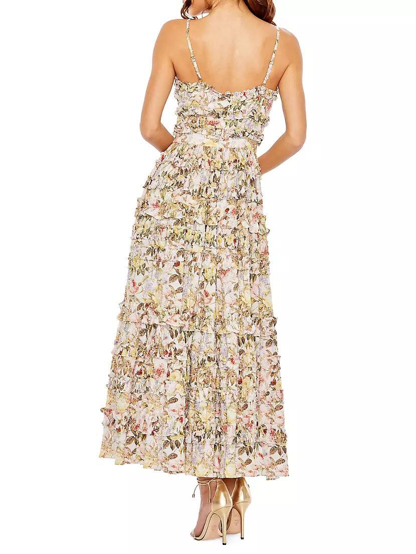 Floral Textured Tiered Cocktail Dress Product Image