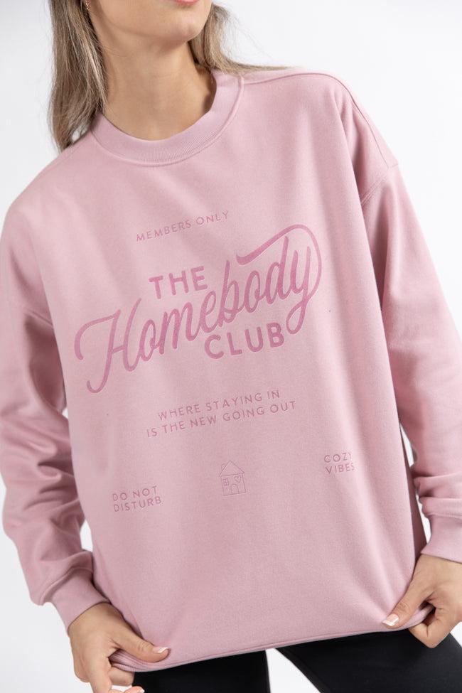 Homebody Club Mauve Oversized Graphic Sweatshirt Product Image