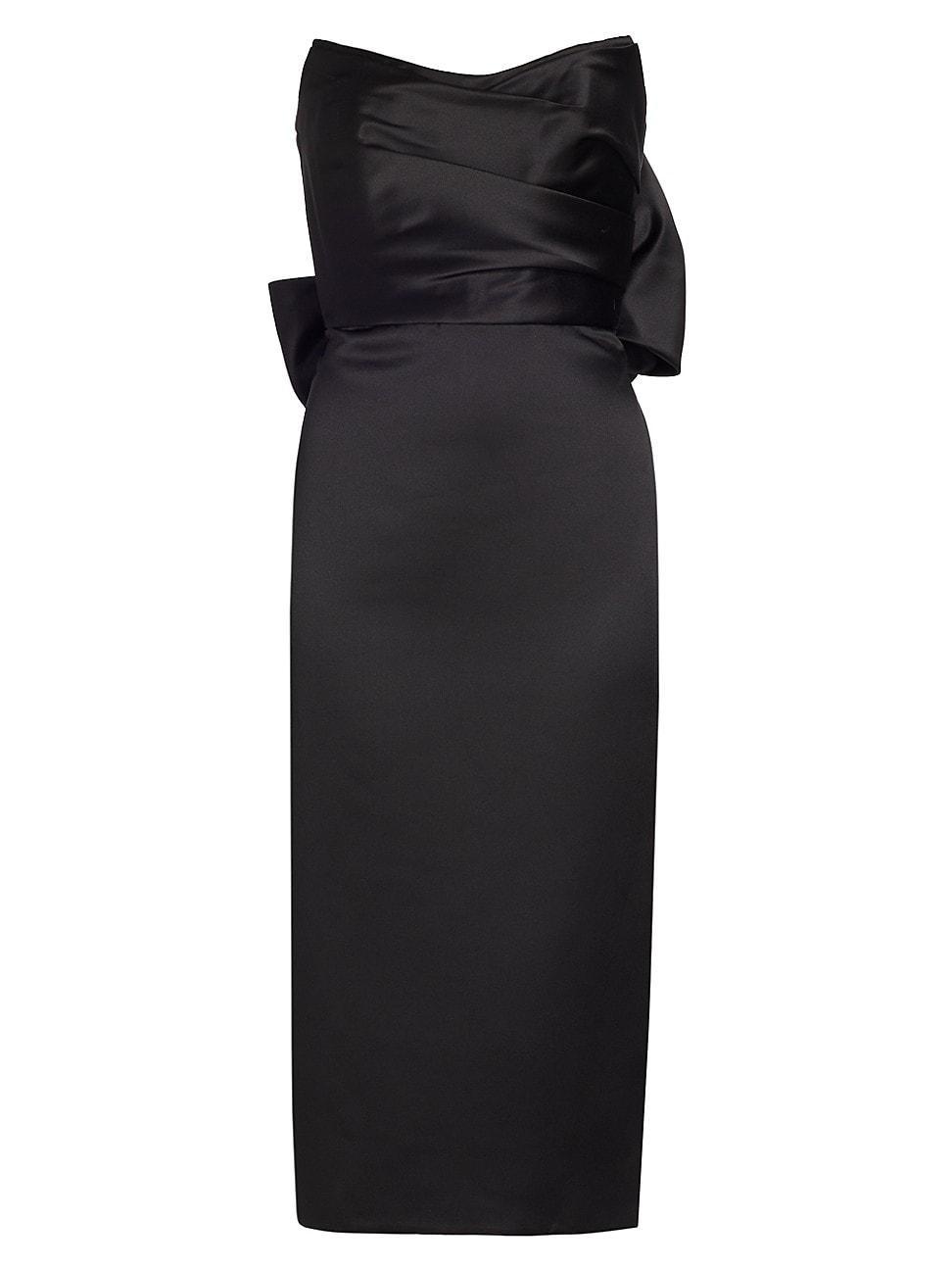 Womens Duchess Satin Bow-Back Midi-Dress Product Image