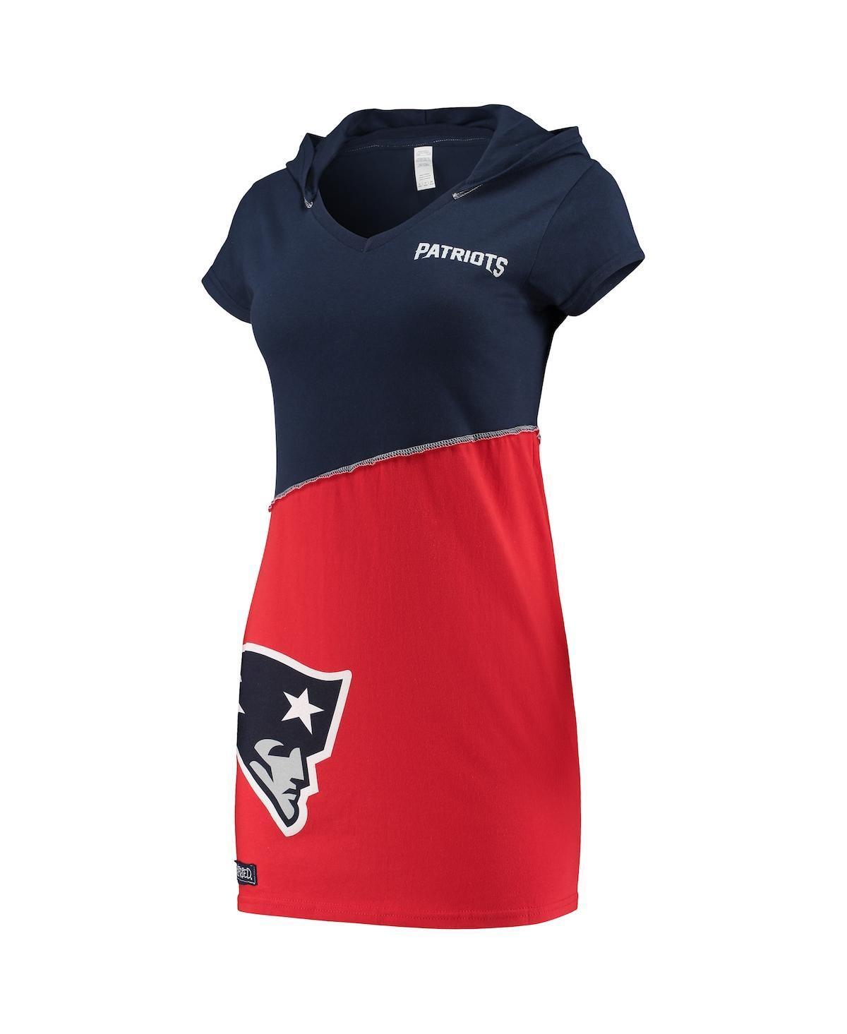 Womens Refried Apparel /Red New England Patriots Sustainable Hooded Mini Dress Blue Product Image