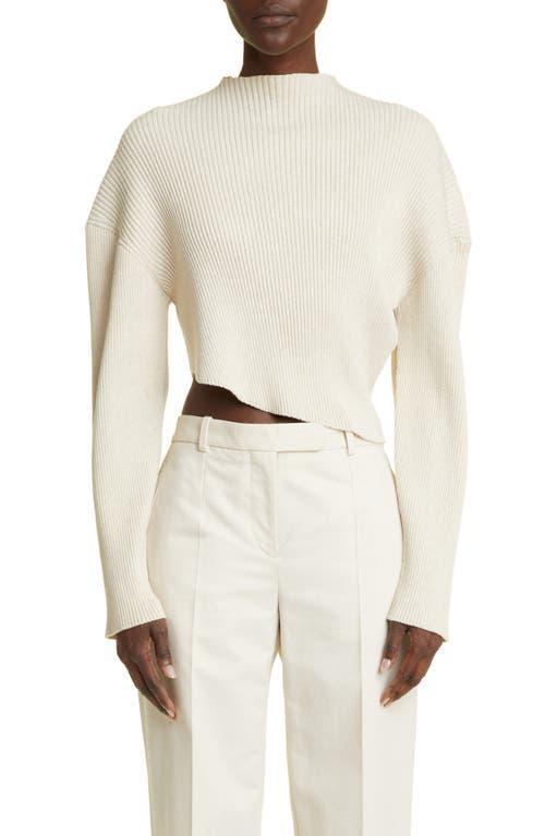 The Row Danana Asymmetric Crop Cotton Rib Sweater Product Image