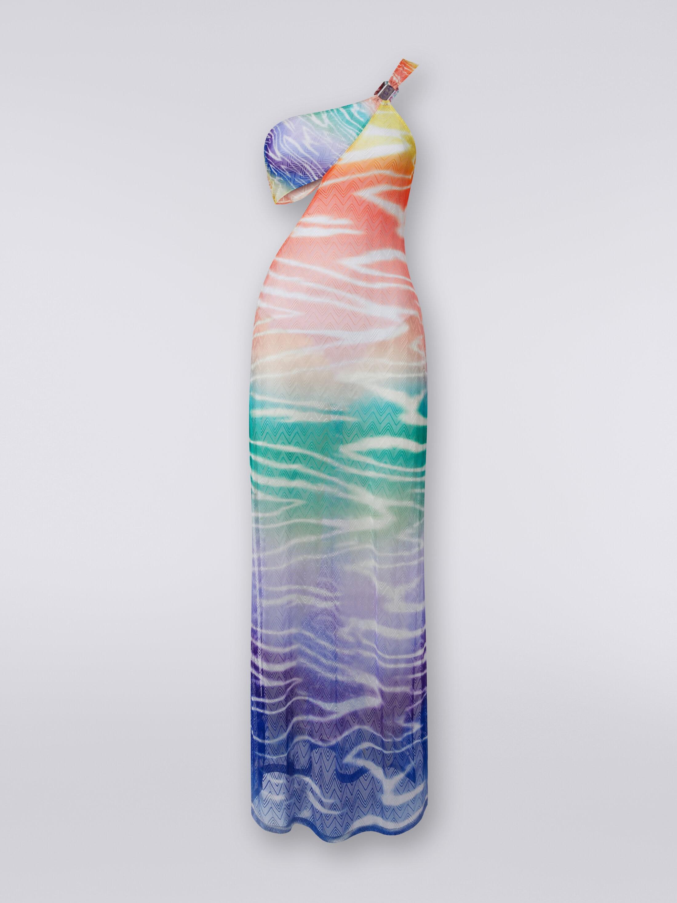 Long one-shoulder tie-dye print cover up dress Product Image