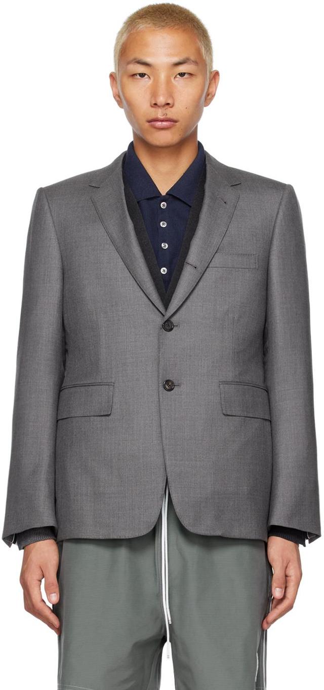 Gray Classic Blazer In 035 Med Grey Product Image