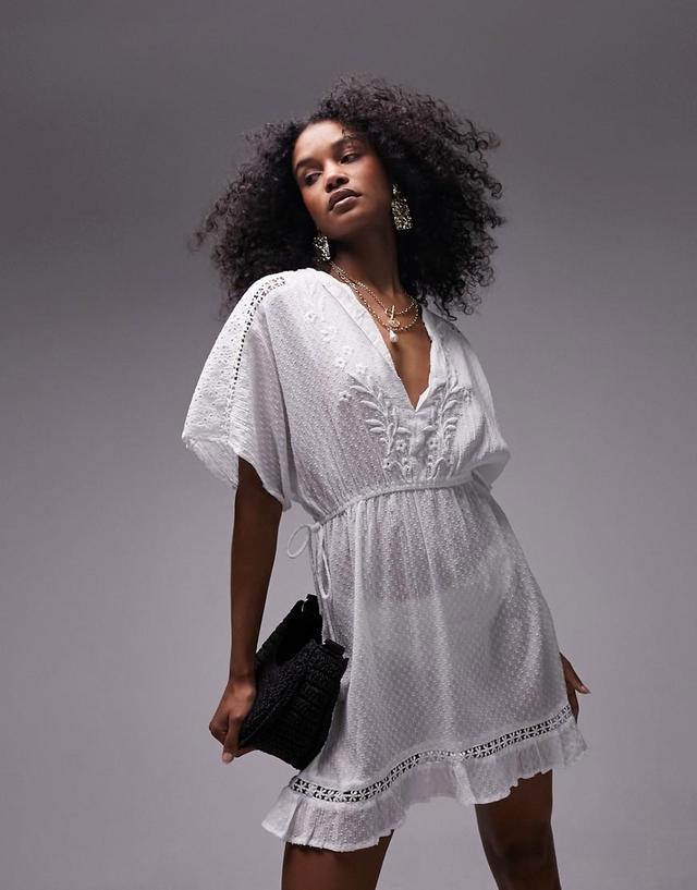 Topshop embroidered textured beach cover up Product Image