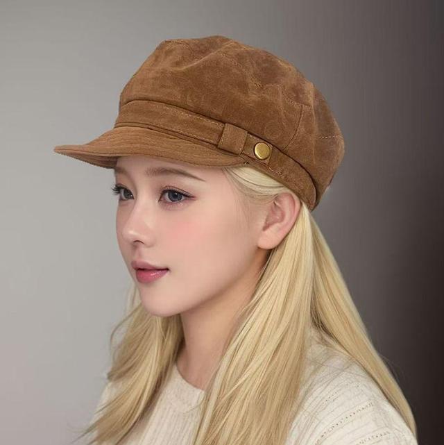 Faux Suede Military Cap Product Image