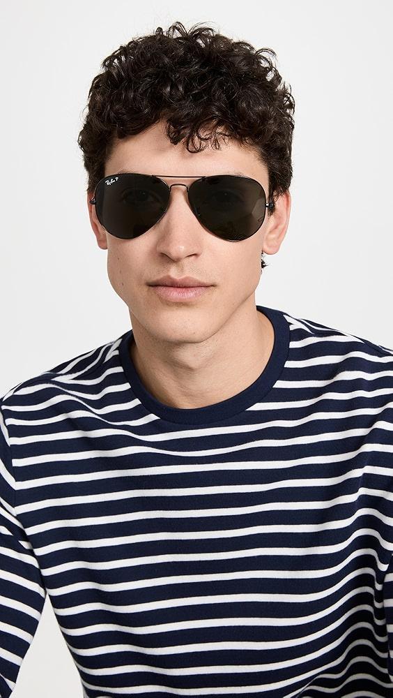 Ray-Ban RB3025 Oversized Classic Aviator Polarized Sunglasses | Shopbop Product Image