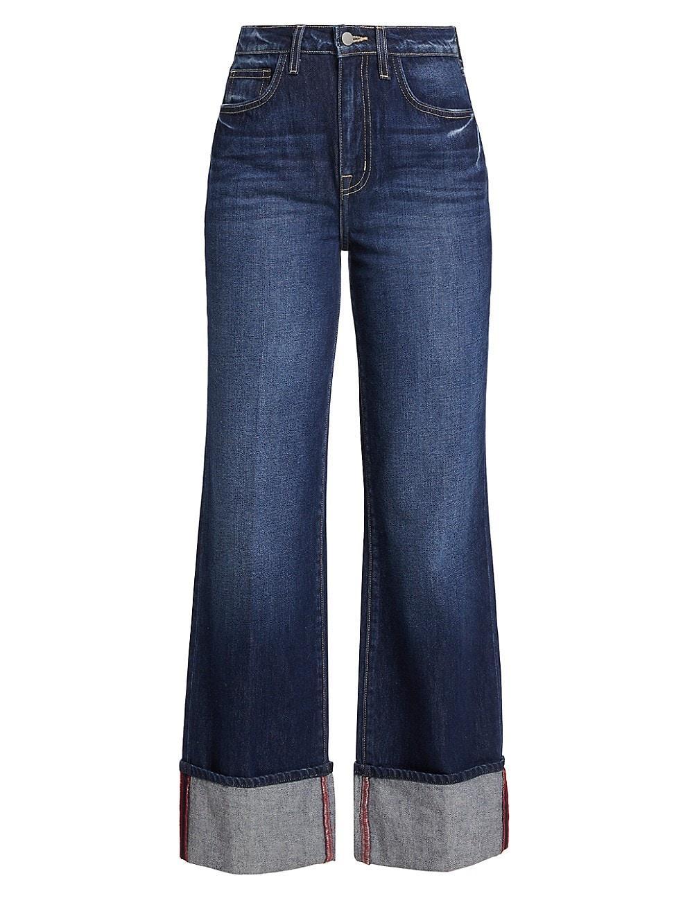 Womens Miley Wide-Leg Cuff Jeans Product Image