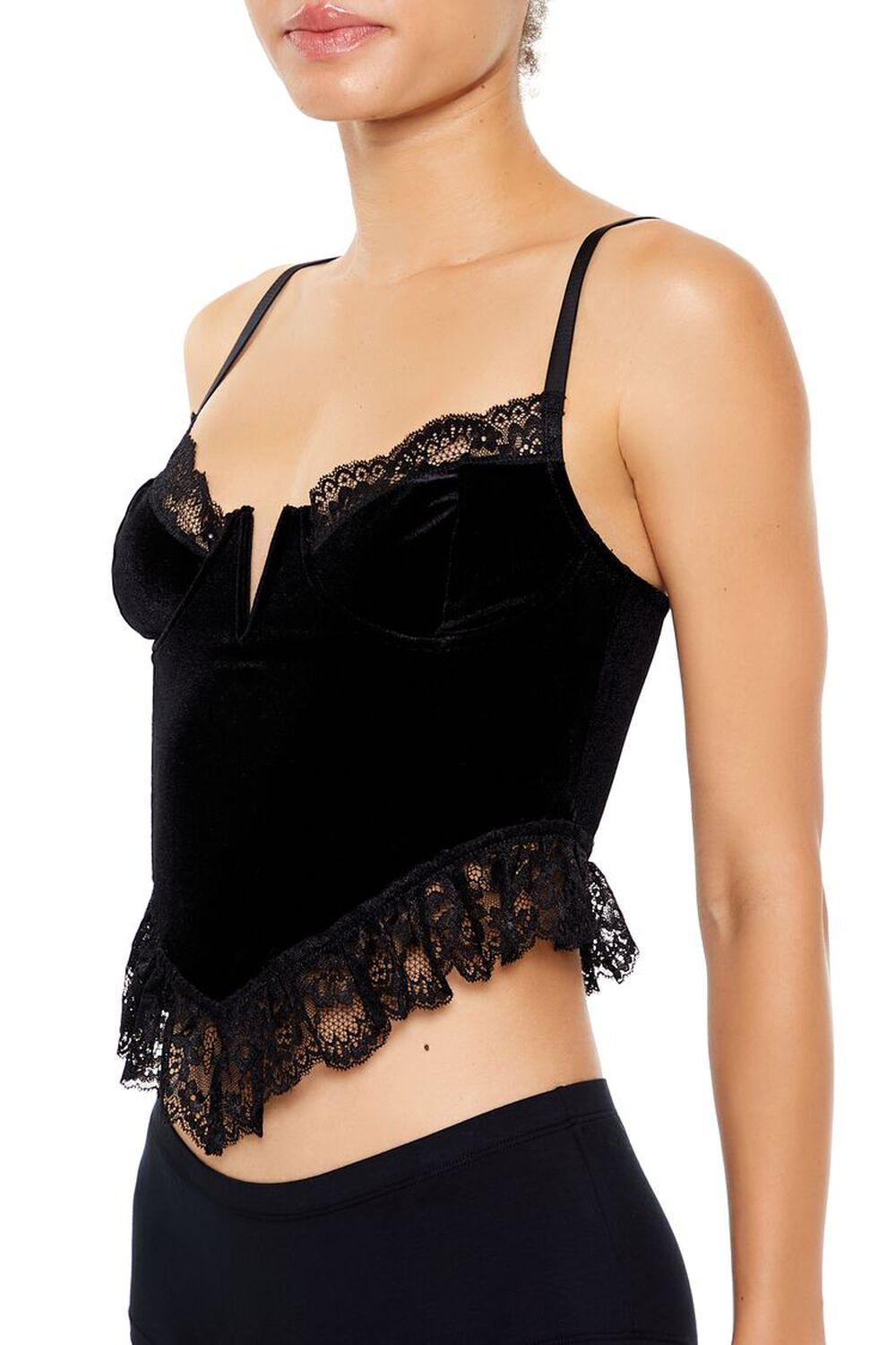 Velvet Lingerie Cropped Cami | Forever 21 Product Image