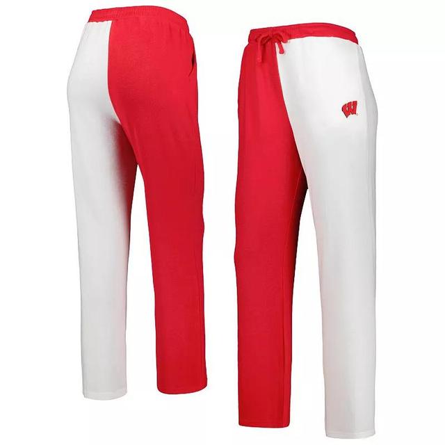 Womens ZooZatz /White Wisconsin Badgers Colorblock Cozy Tri-Blend Lounge Pants Product Image