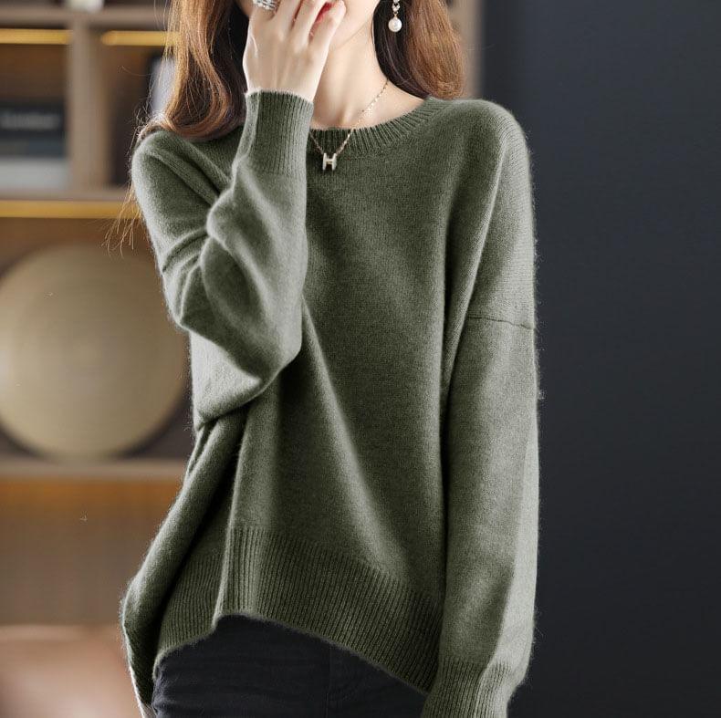 Crew Neck Plain Sweater Product Image