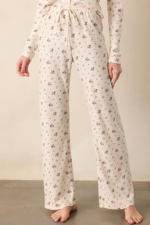 Z Supply Alyssa Ivory Rosebud Lounge Pant Product Image