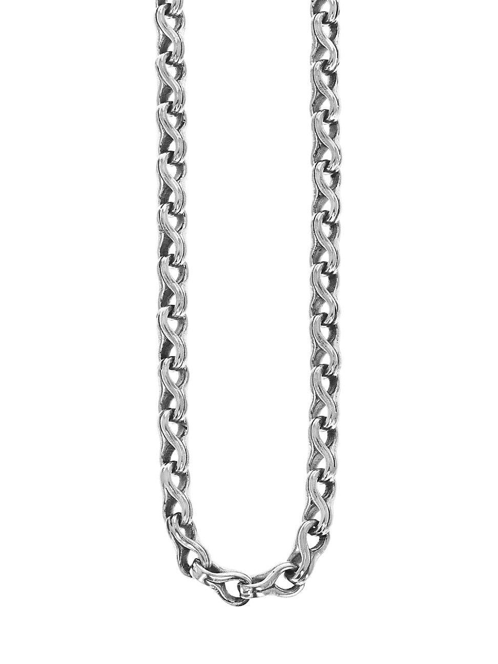 Mens Sterling Silver Twisted 8 Link Necklace Product Image