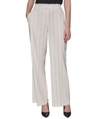 Women's Pinstriped Wide-Leg Pants Product Image