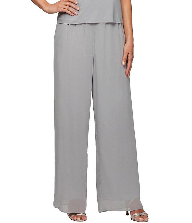 Alex Evenings Wide Leg Mid Rise Chiffon Pants Product Image