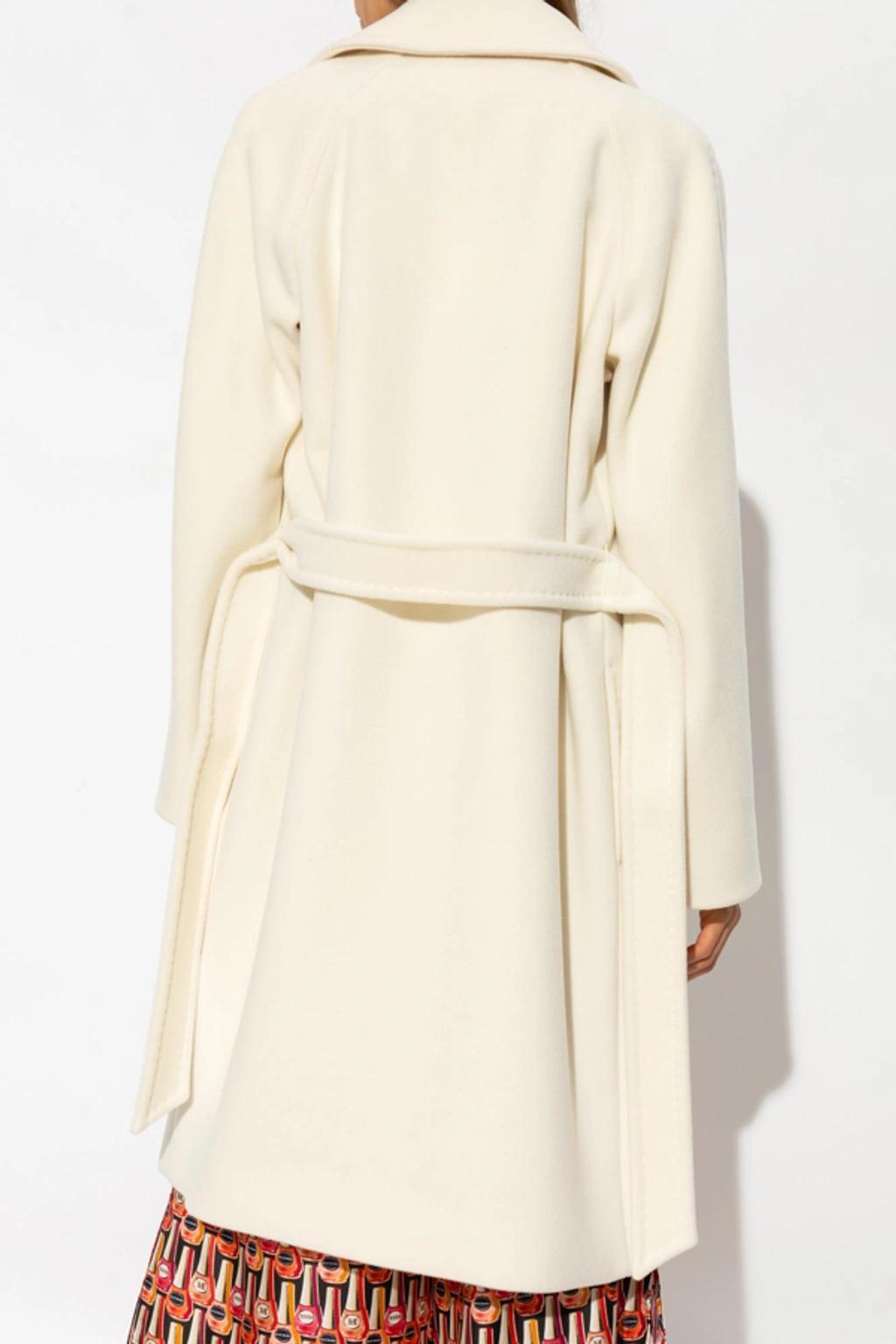 'estella' Virgin Wool And Cashmere Coat In Bianco Product Image