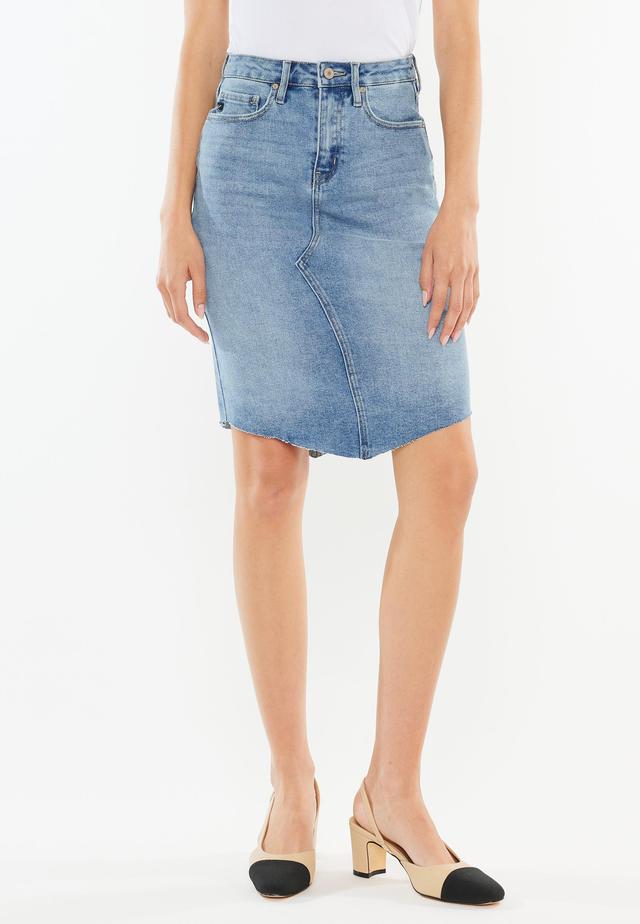 Kancan Kancan Womens Raw Hem Midi Blue Denim Skirt Size 26 - Maurices Product Image