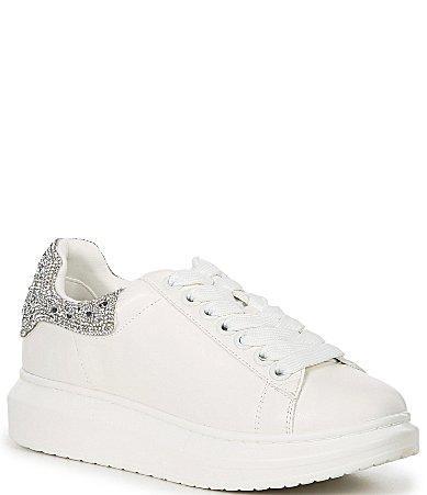 Steve Madden Glacer-R Rhinestone Detail Platform Sneakers Product Image