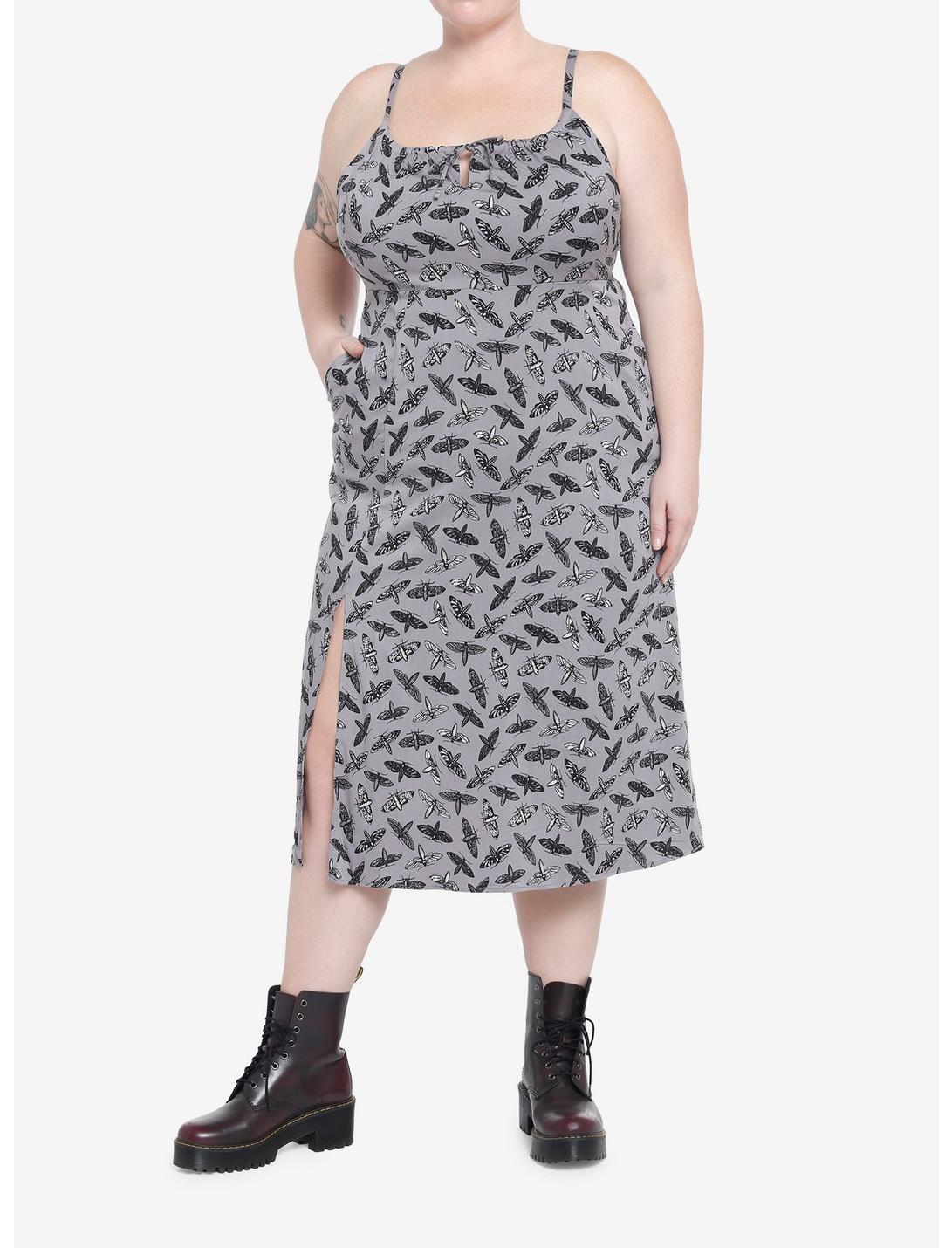 Moths Allover Print Midi Dress Plus Size product image