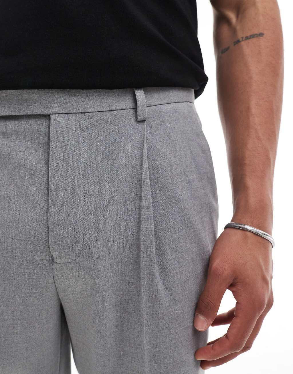 ASOS DESIGN tapered suit pants in gray Product Image