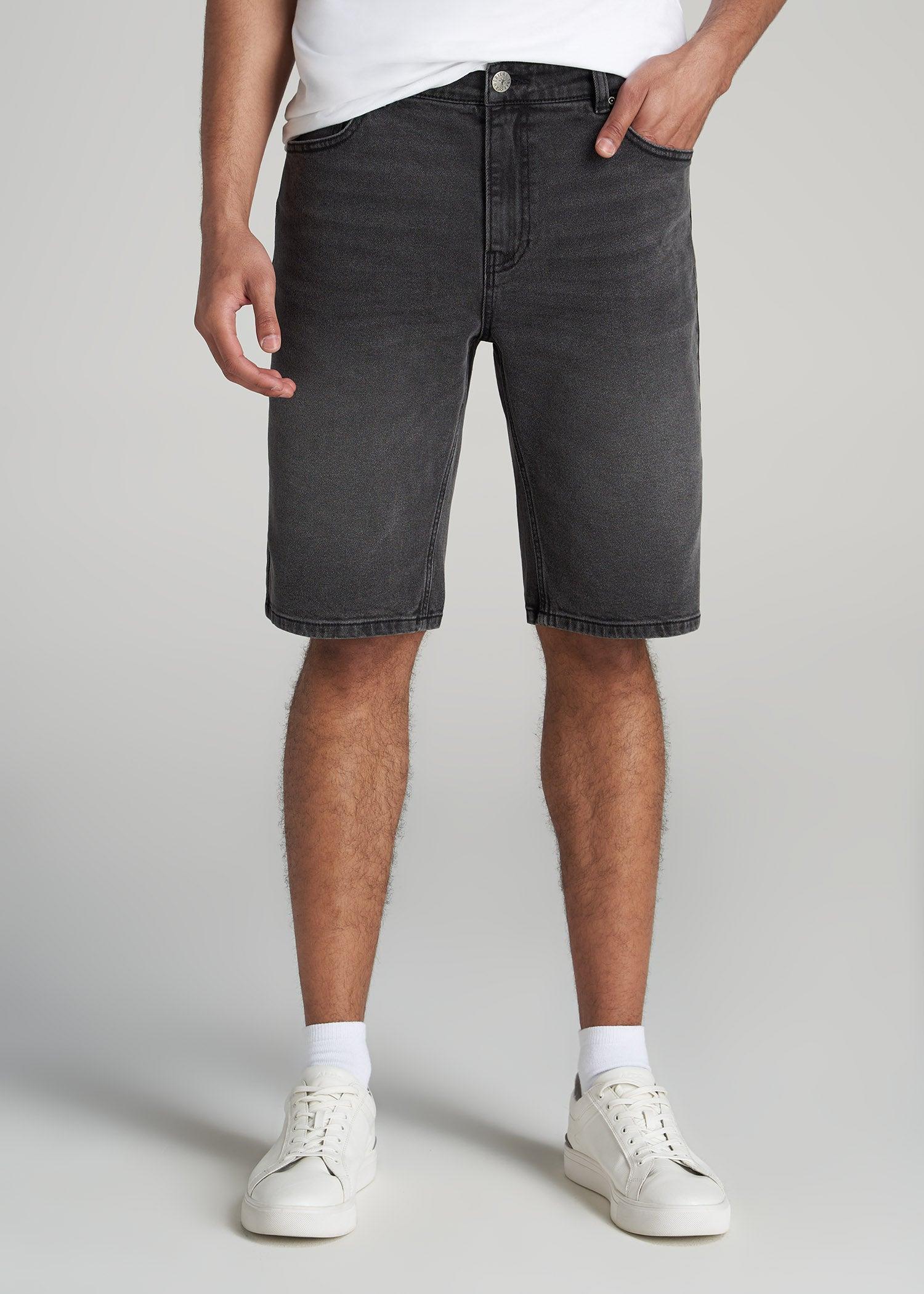 Denim Shorts for Tall Men in Vintage Faded Black Product Image