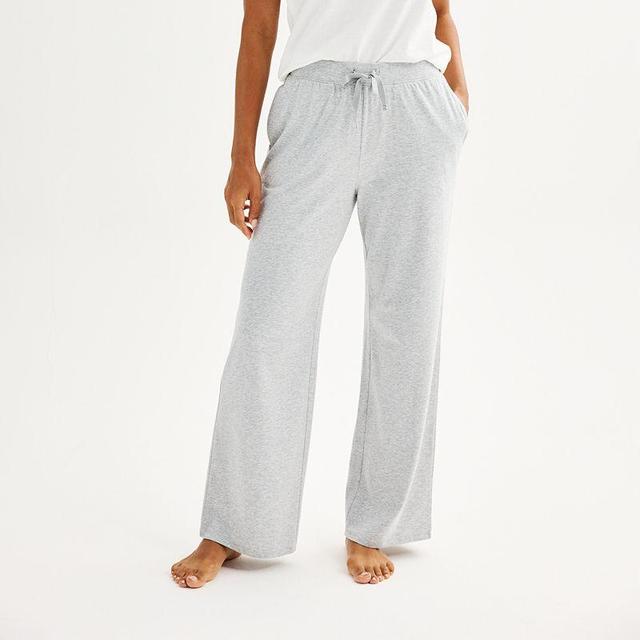 Womens Sonoma Goods For Life Flowy Open Hem Pajama Pants Light Grey Product Image