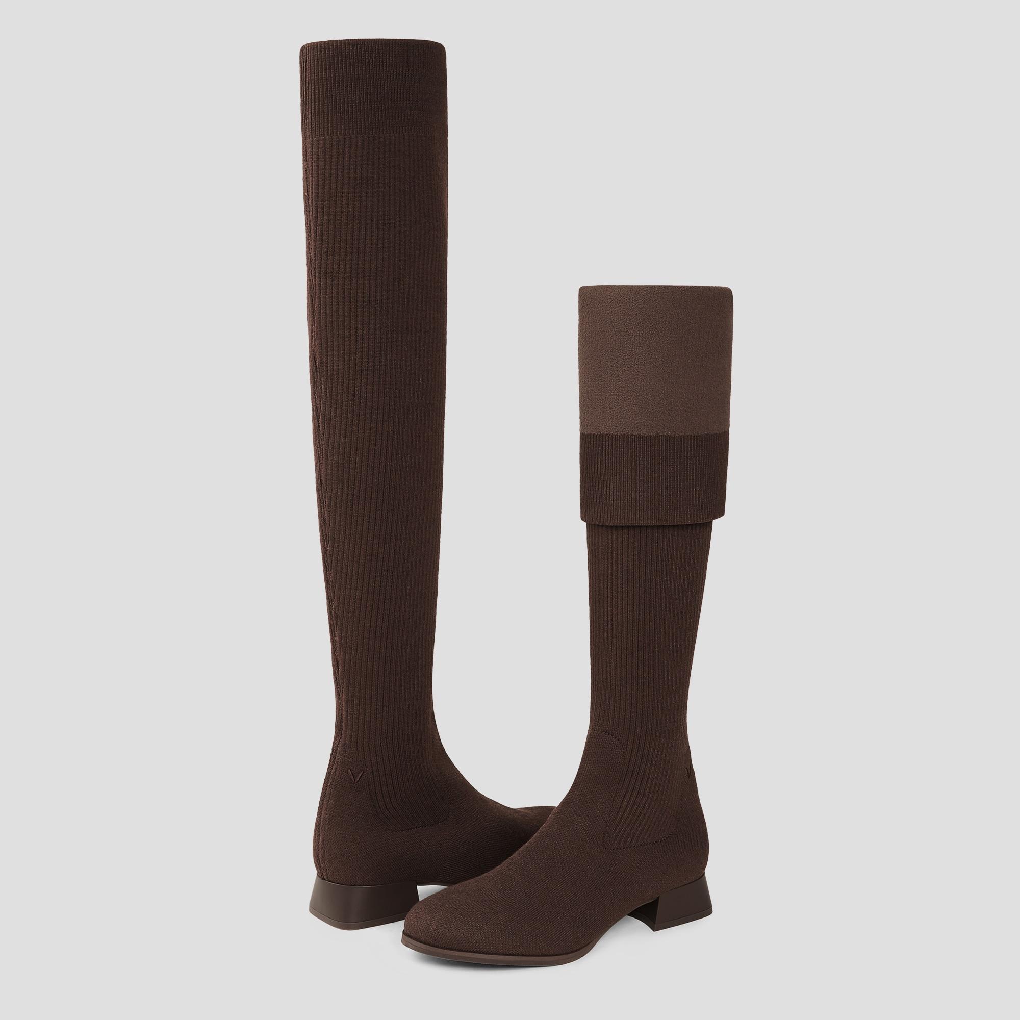 Round-Toe Water-Repellent Wool Over-the-Knee Boots (Madeline Pro) Product Image