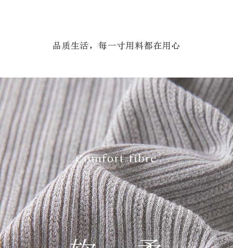 Crewneck Plain Button-Up Jacket Product Image