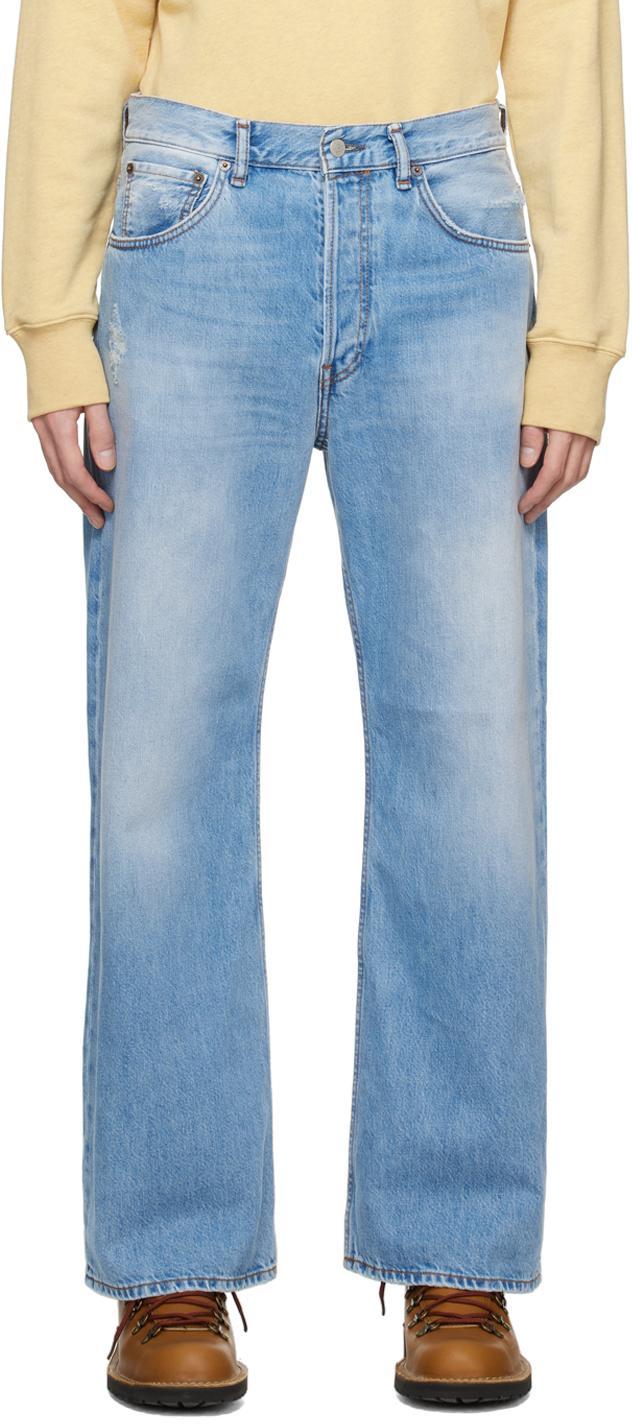 Blue Loose Fit Jeans In 228 Light Blue Product Image