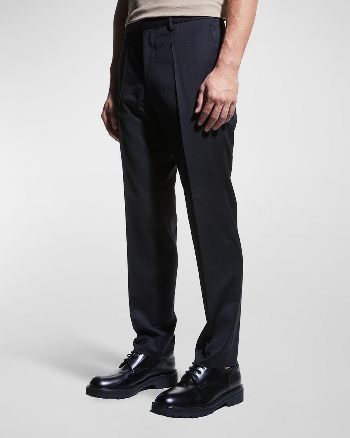 Mens Genesis Slim-Fit Wool Trousers, Black Product Image