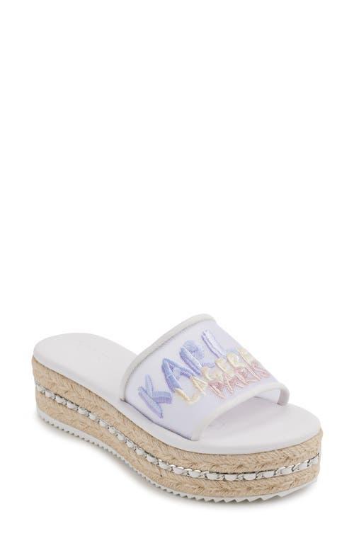 Karl Lagerfeld Paris Kamara Embroidered Platform Slide Sandal Product Image