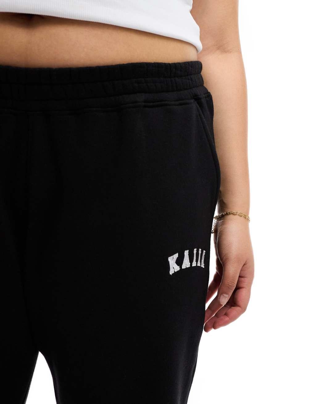 Kaiia Plus wide leg sweatpants in black Product Image