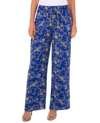 Women's Floral Wide-Leg Pull-On Pants Product Image