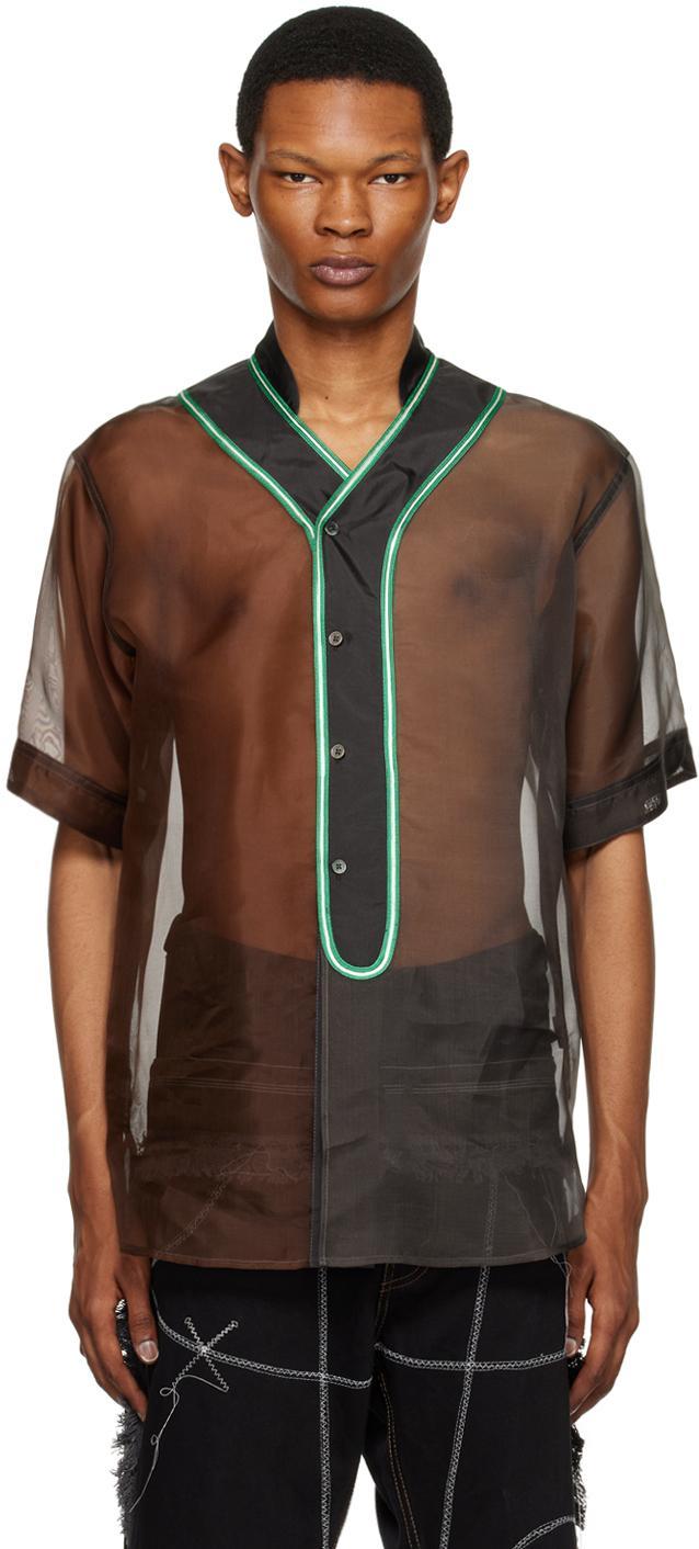 Black & Brown Sheer Shirt Product Image