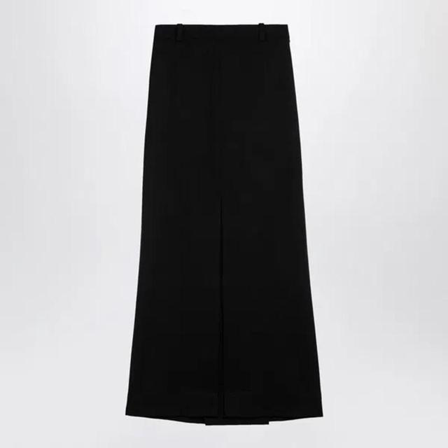 Black Wool-blend Long Skirt Product Image