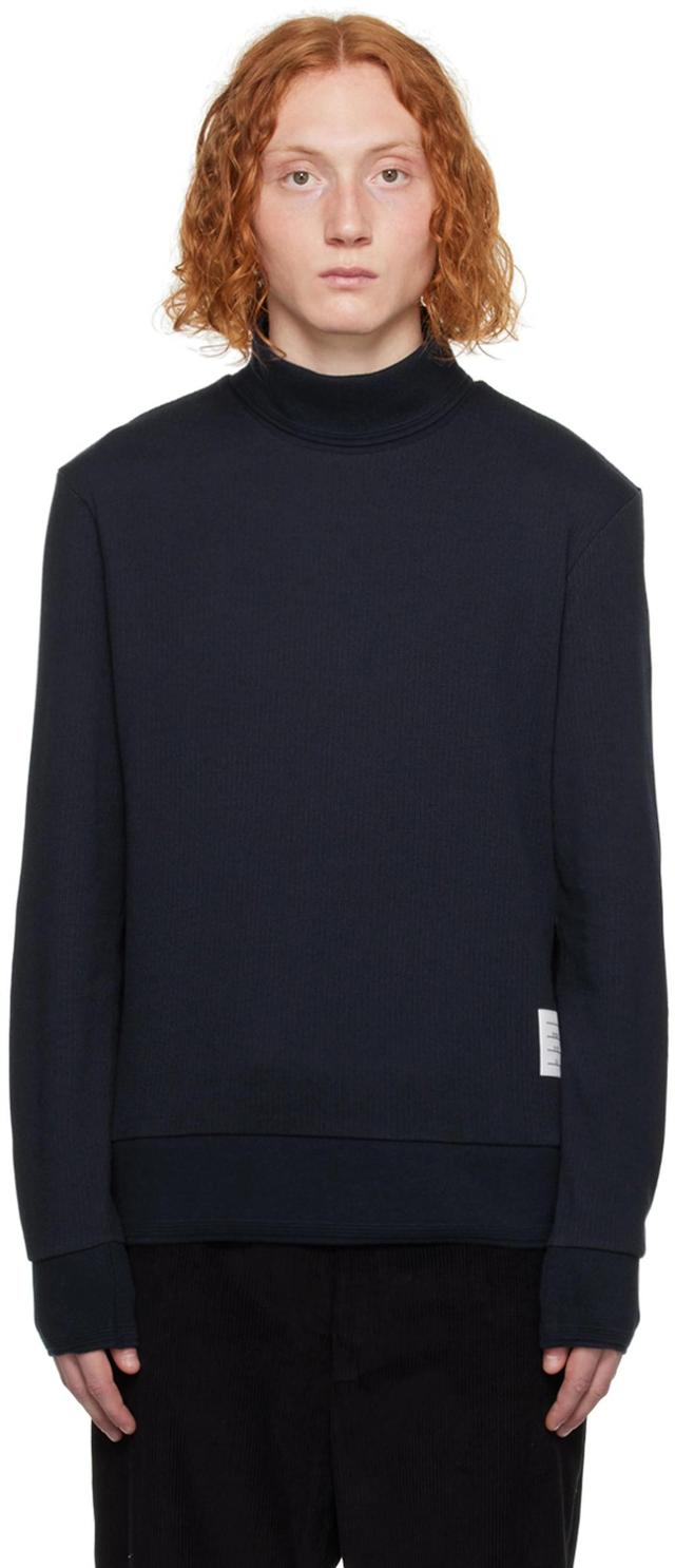 Navy Rib Turtleneck In 415 Navy Product Image