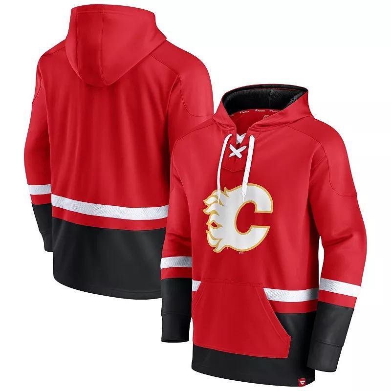 Mens Fanatics Red Calgary Flames First Battle Power Play Pullover Hoodie Product Image