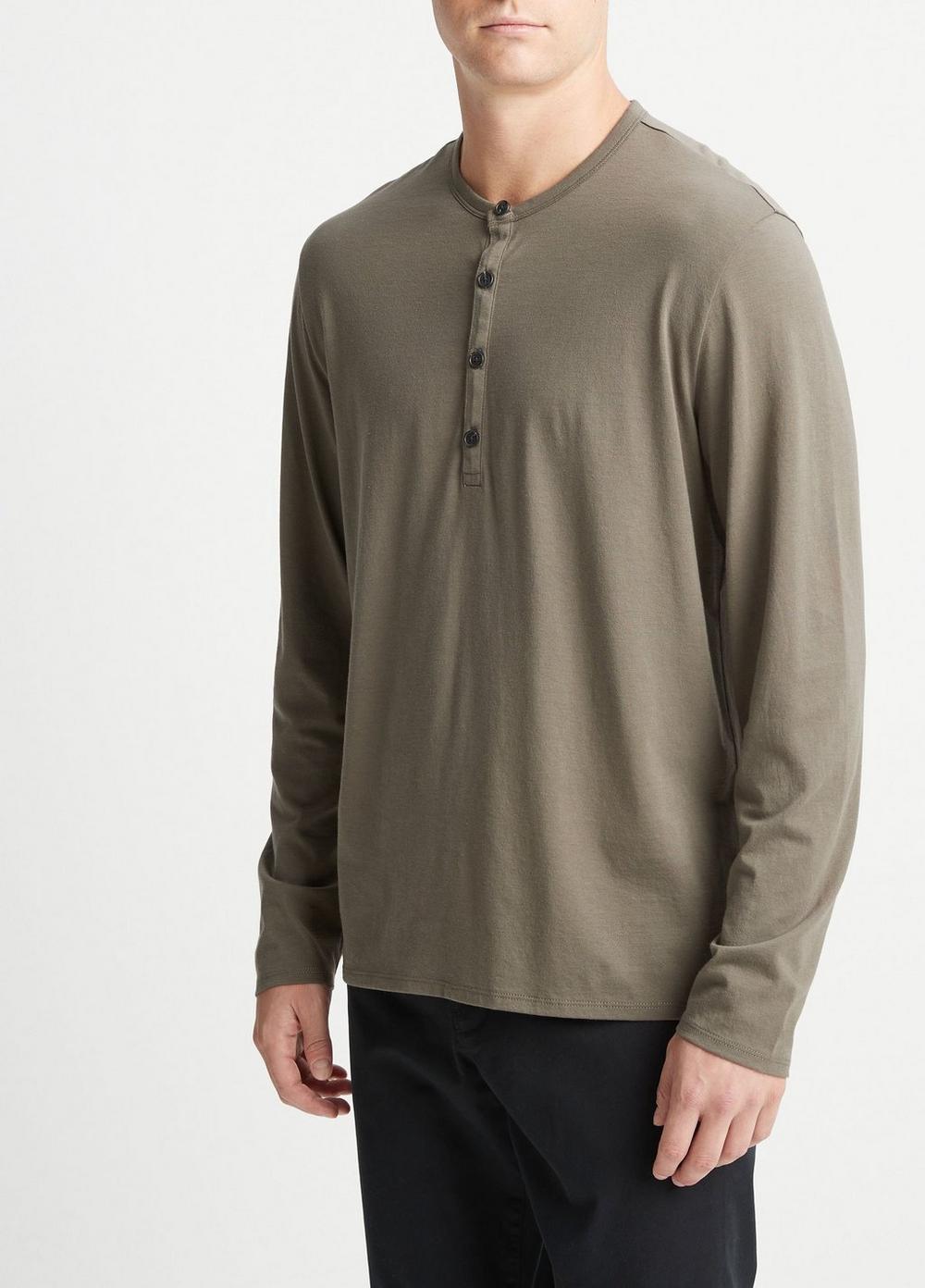 Pima Cotton Long-Sleeve Henley Product Image