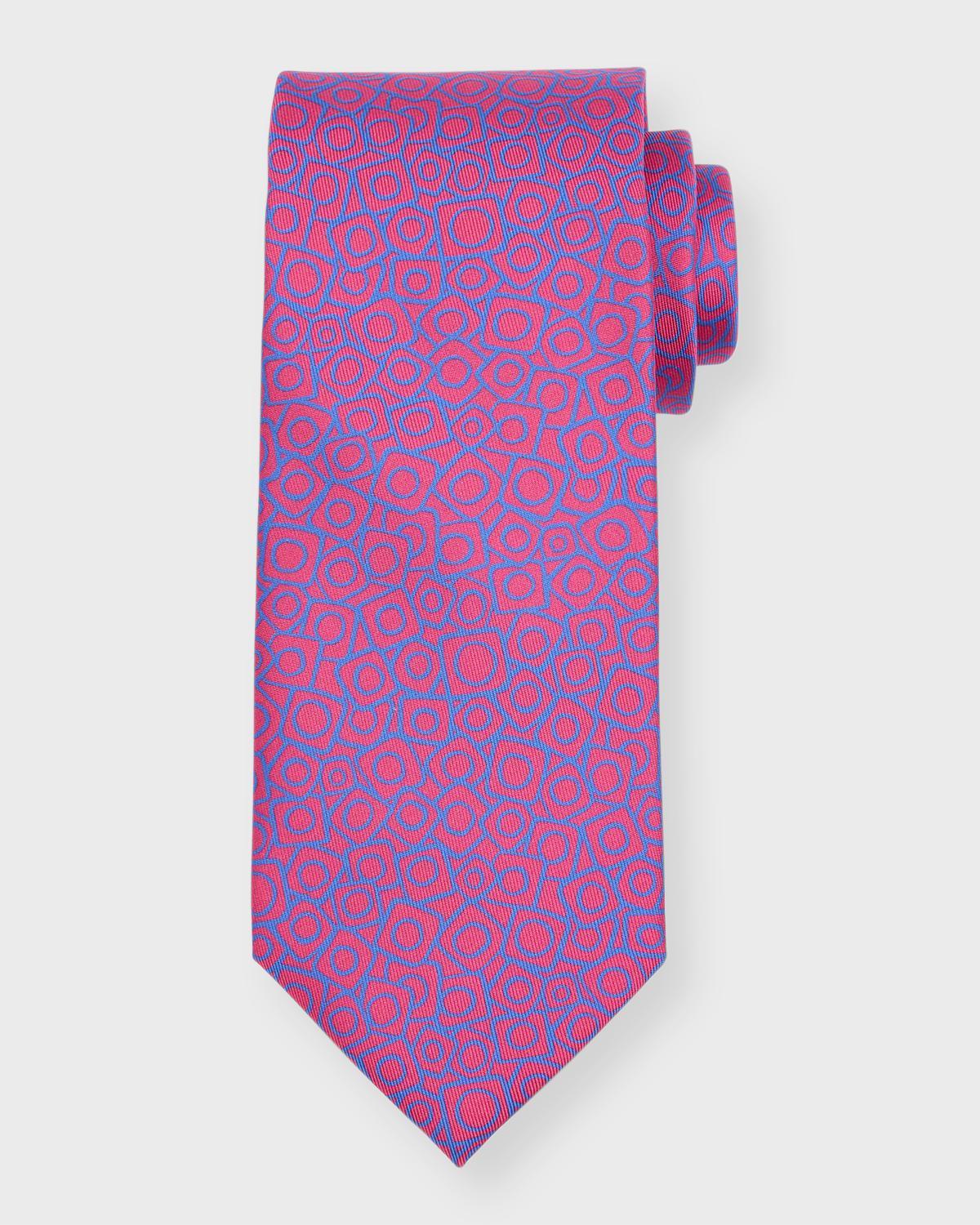 Mens Geometric-Print Silk Tie Product Image