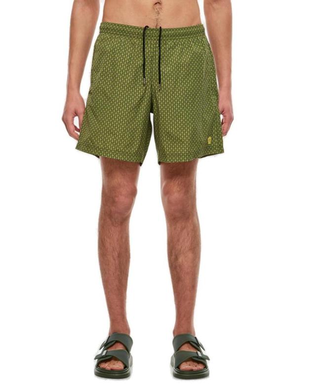 Spotted Skull Printed Swim Shorts In Green Product Image