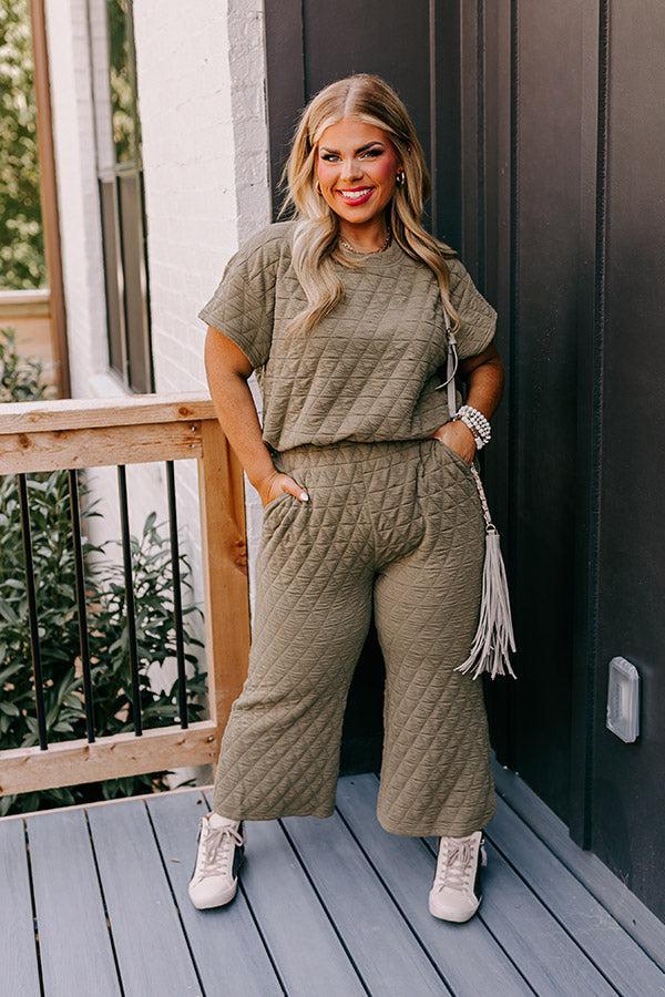 Creekside Cabin High Waist Pants In Sage Curves Product Image