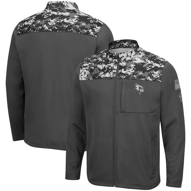 Mens Colosseum Charcoal Illinois State Redbirds OHT Military Appreciation Digi Camo Full-Zip Jacket Product Image