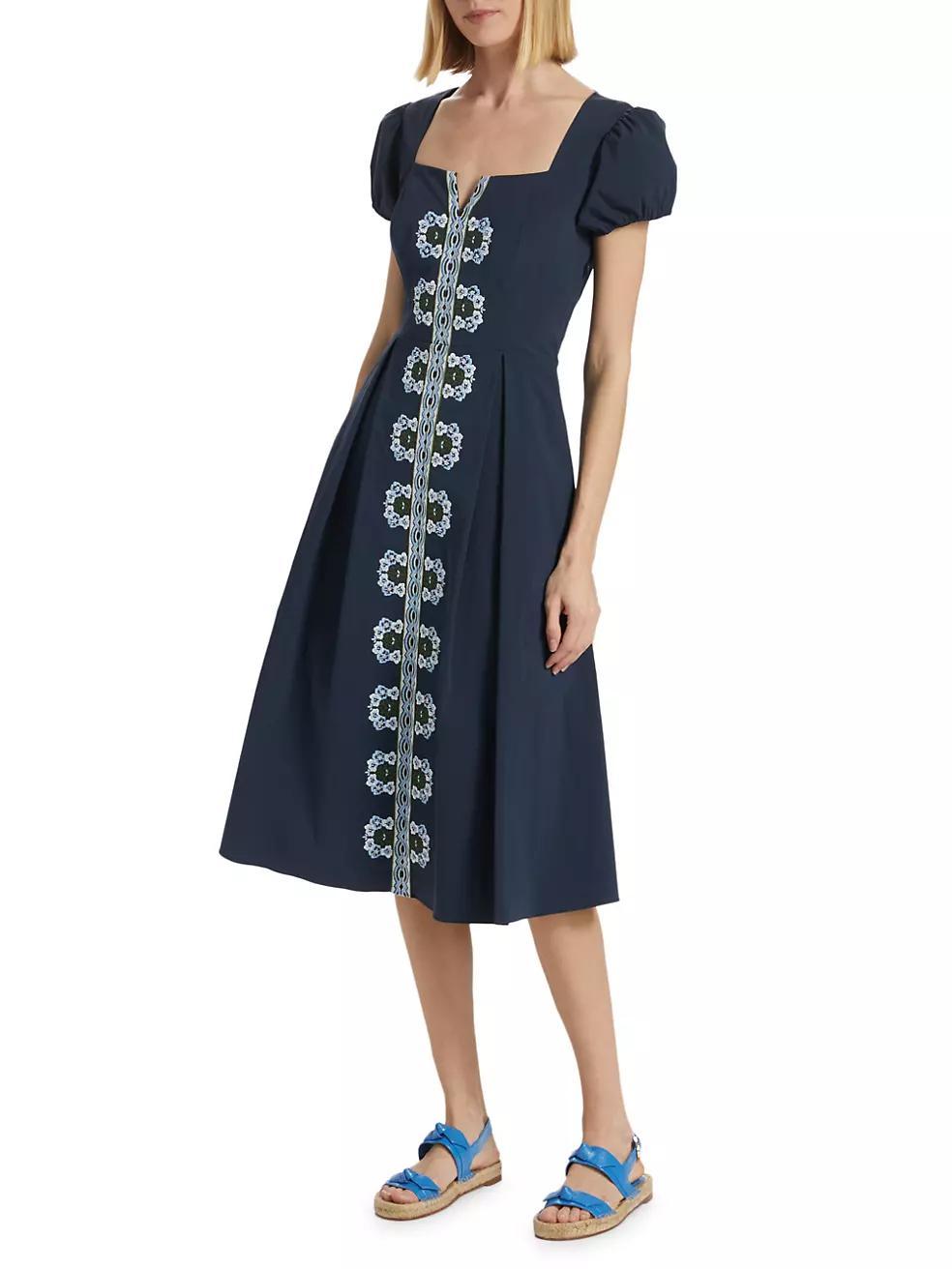 The Faye Embroidered Cotton Midi-Dress Product Image