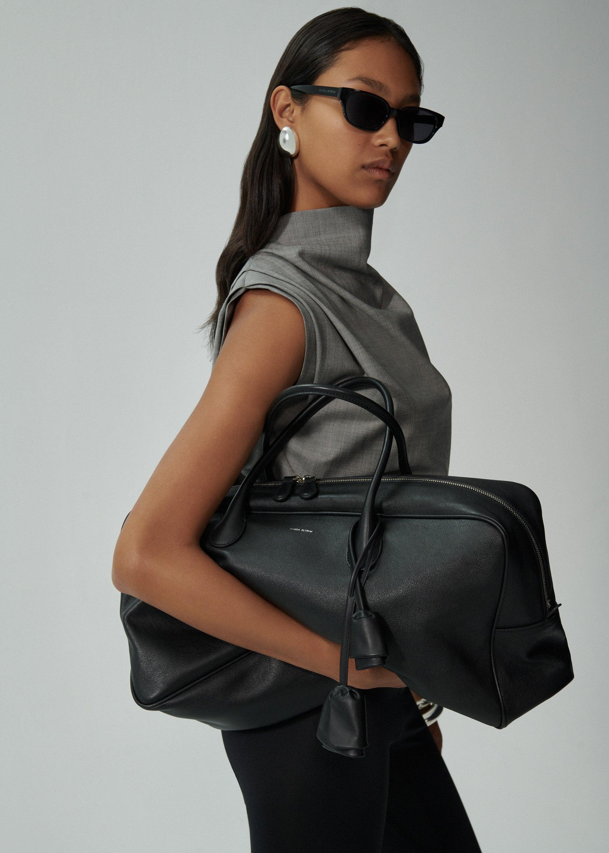 Large Brigitte bag in black leather Product Image