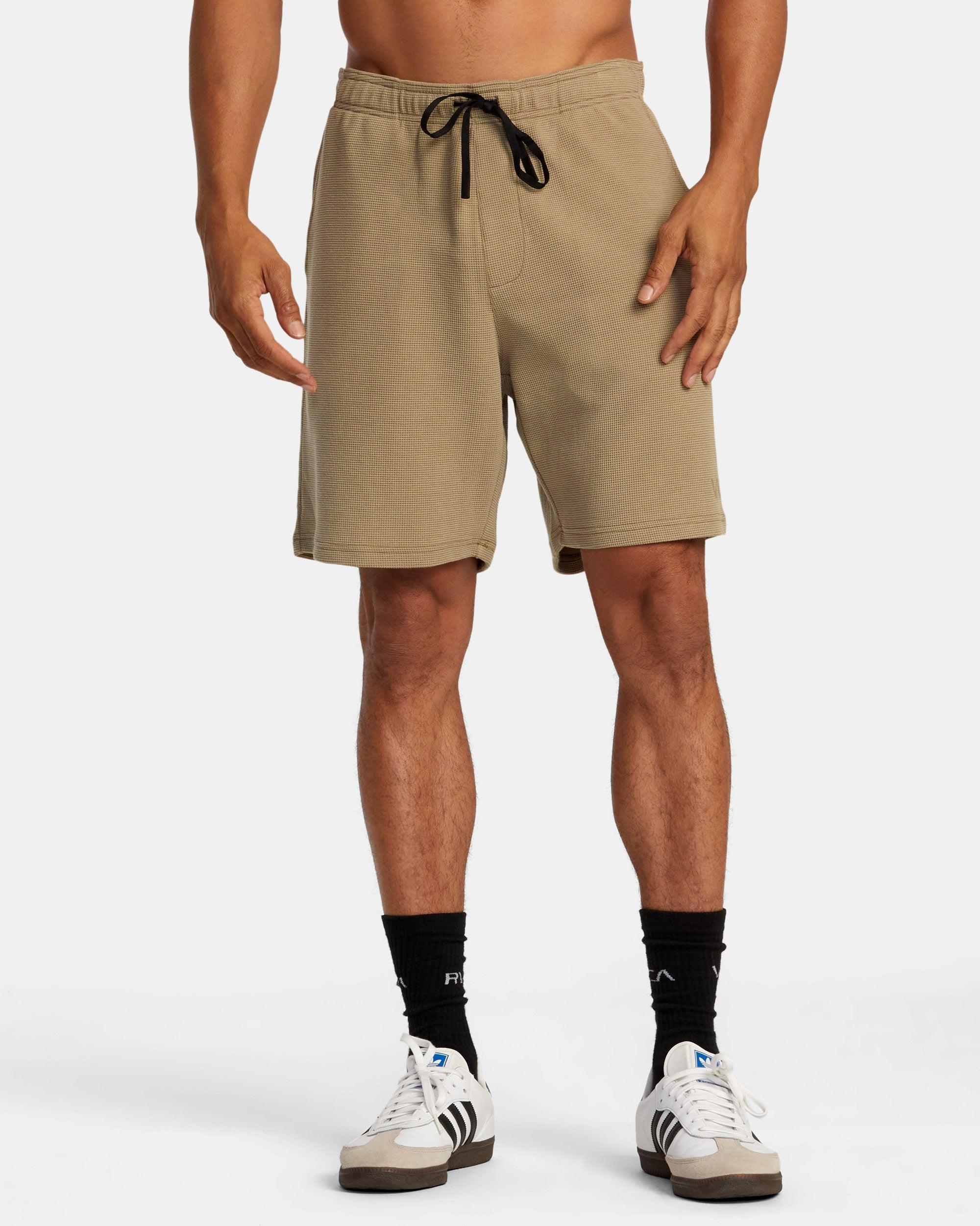 C-Able Waffle Knit Shorts - Dark Khaki Product Image