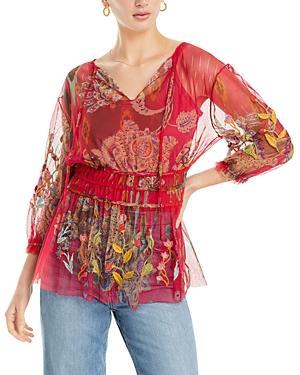 Womens Feather Lark Floral Tieneck Blouse Product Image