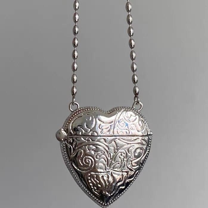 Embossed Heart Pendant Necklace Product Image