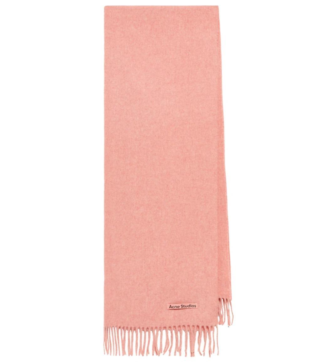 Canada Narrow Fringed Cashmere Scarf In Rose Melange Product Image